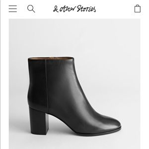& Other Stories Black Leather Booties 37/7